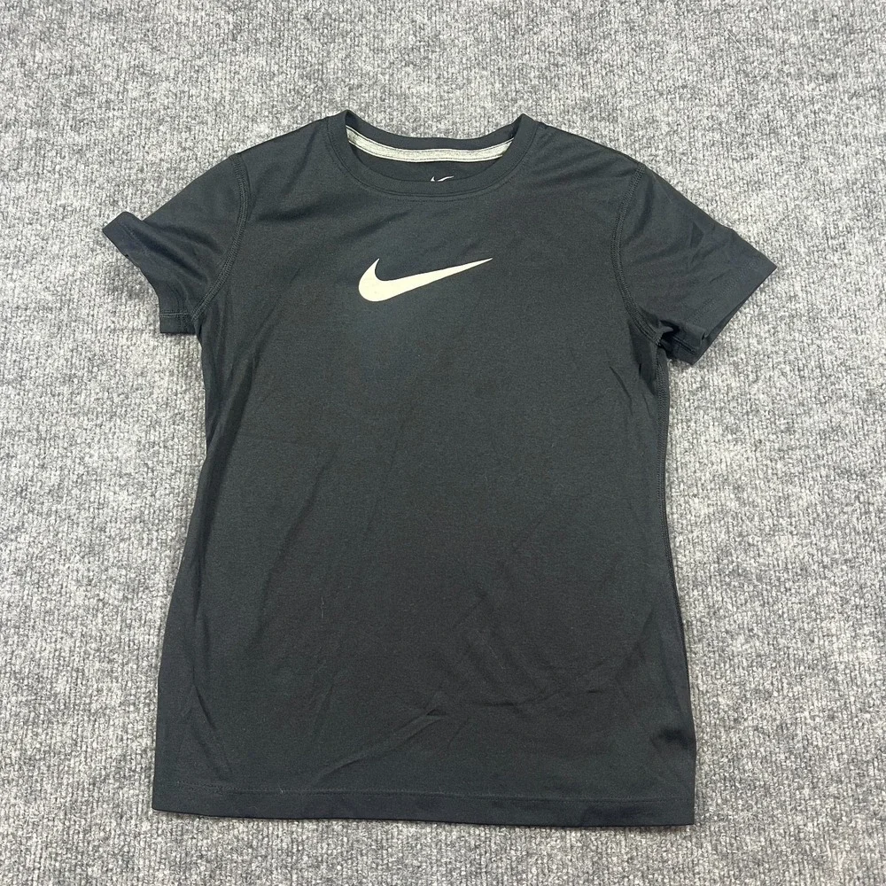 Nike Dri Fit Better World Training T Shirt Kids Medium Black Swoosh Logo Running